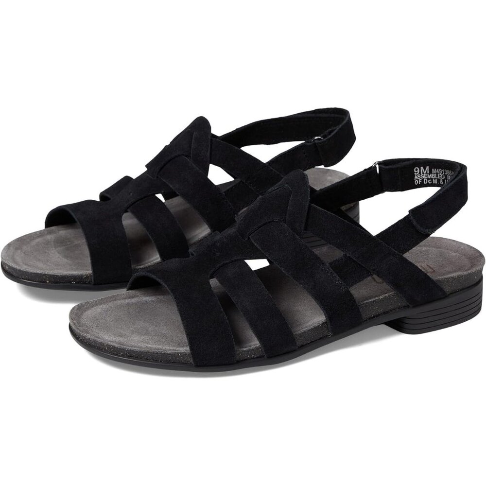 🆕MUNRO Corine Nubuck Comfort Sandals Shoes 8 Black - Picture 2 of 8
